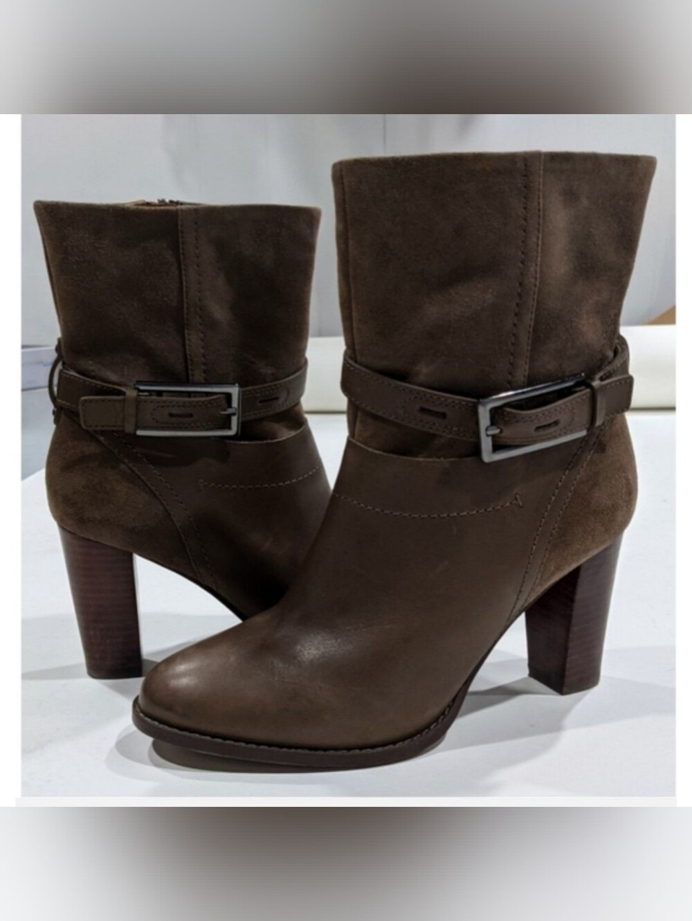 Kacia Garnet Clarks Taupe Leather boots - Picture 3 of 9